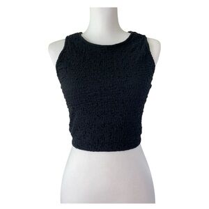 skyLar Rose Sleeveless Textured Top Black Stretch Size XS‎